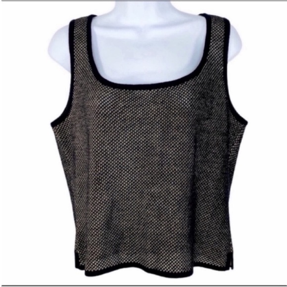 ST. JOHN netting crop tank top M - Picture 1 of 9